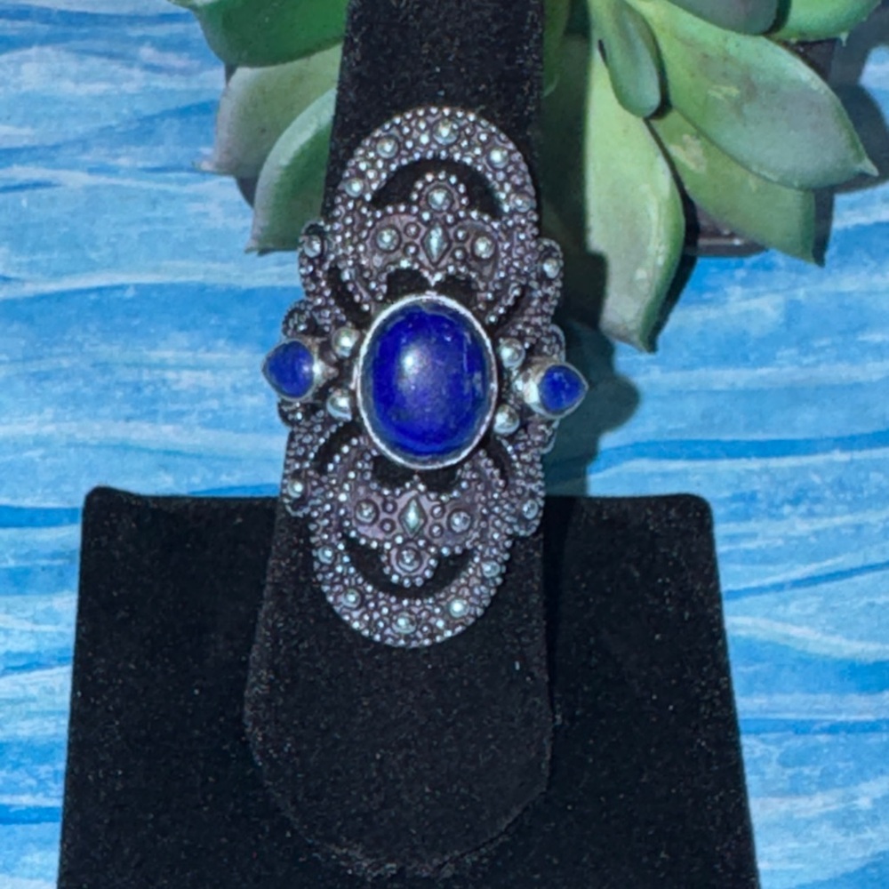 Silver Lapis Lazuli Silver Ring - image 1